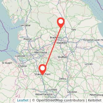 Stoke-on-Trent Harrogate bus map