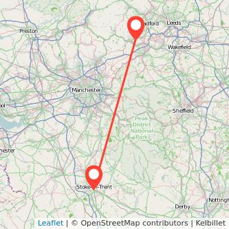 Stoke-on-Trent Halifax train map