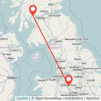 Stoke-on-Trent Greenock train map