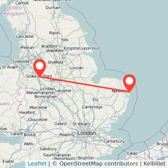 Stoke-on-Trent Great Yarmouth bus map