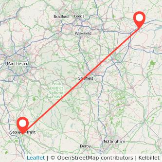 Stoke-on-Trent Goole train map