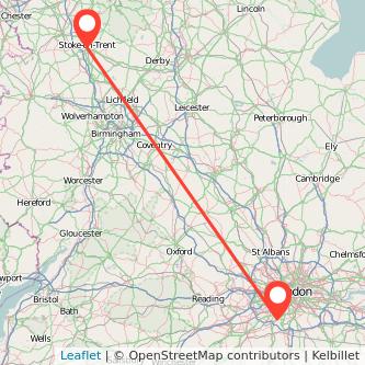 Stoke-on-Trent Epsom bus map