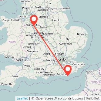 Stoke-on-Trent Eastbourne bus map