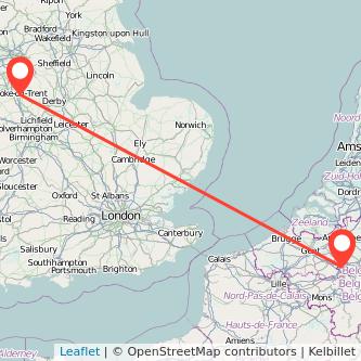 Stoke-on-Trent Brussels bus map