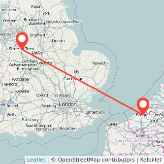 Stoke-on-Trent Bruges bus map