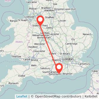 Stoke-on-Trent Chichester train map