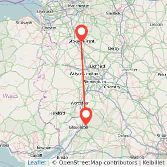 Stoke-on-Trent Cheltenham train map