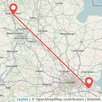 Stoke-on-Trent Chatham train map