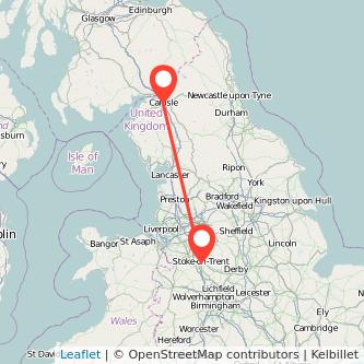 Stoke-on-Trent Carlisle train map