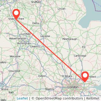 Stoke-on-Trent Brentwood train map