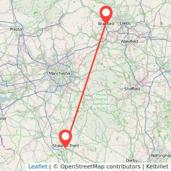 Stoke-on-Trent Bradford bus map