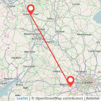 Stoke-on-Trent Bracknell train map