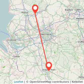 Stoke-on-Trent Blackburn bus map