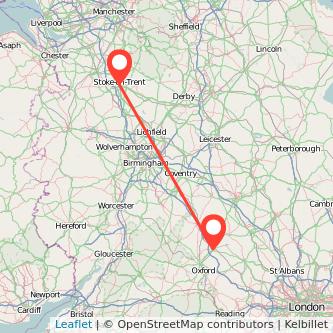 Stoke-on-Trent Bicester train map