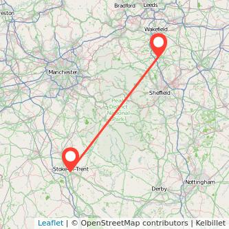 Stoke-on-Trent Barnsley bus map