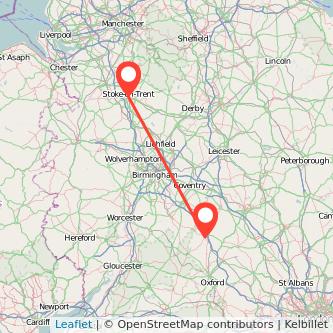 Stoke-on-Trent Banbury bus map