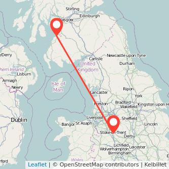 Stoke-on-Trent Ayr train map