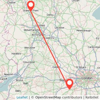 Stoke-on-Trent Aldershot bus map