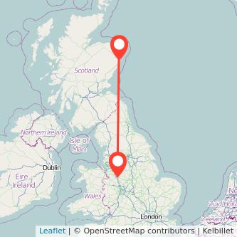 Stoke-on-Trent Aberdeen bus map