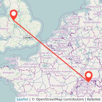 Stoke-on-Trent Zurich train map