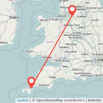 Stockport Truro train map