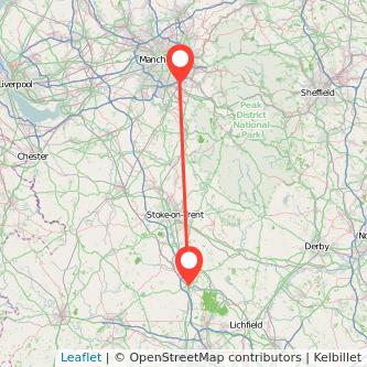 Stockport Stafford train map