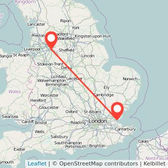 Stockport Southend-on-Sea train map