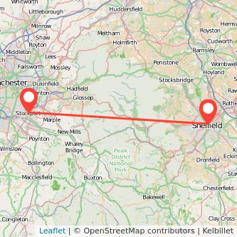 Stockport Sheffield train map