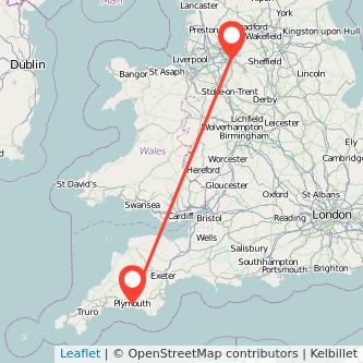 Stockport Plymouth train map