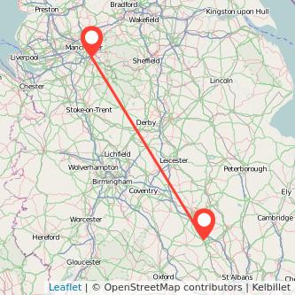 Stockport Milton Keynes train map