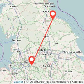 Stockport Middlesbrough train map