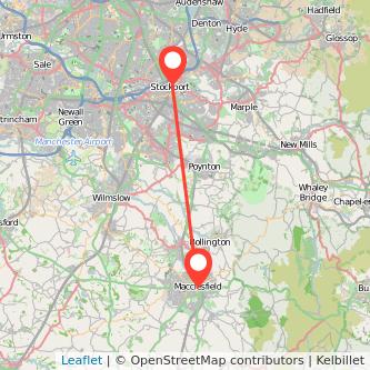 Stockport Macclesfield train map