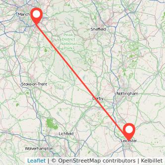 Stockport Leicester train map