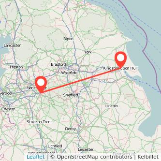 Stockport Hull bus map