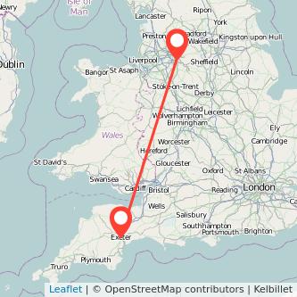 Stockport Exeter train map