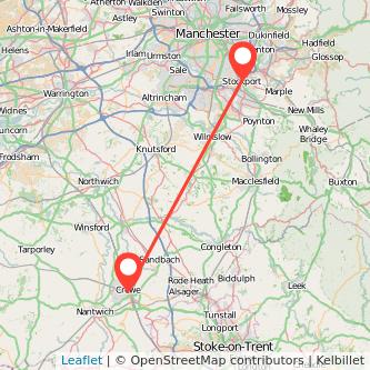 Stockport Crewe train map