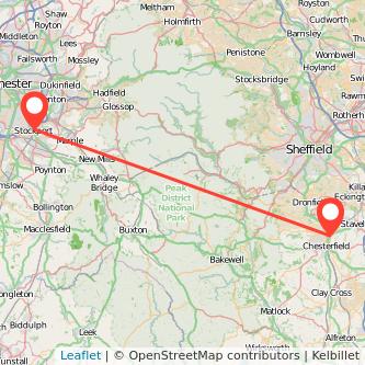 Stockport Chesterfield train map