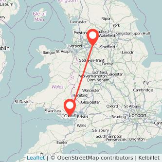 Stockport Cardiff train map