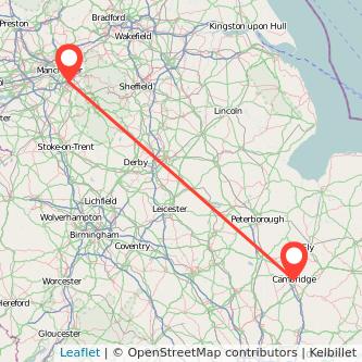 Stockport Cambridge train map