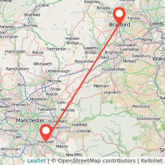 Stockport Bradford bus map