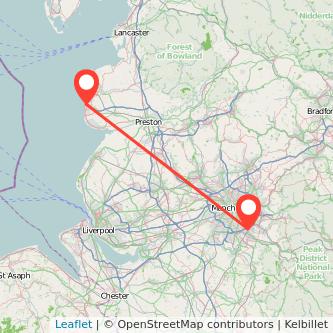 Stockport Blackpool train map