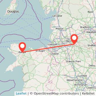 Stockport Bangor train map