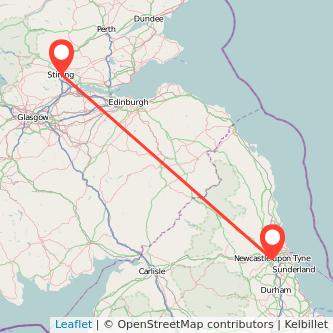 Stirling Newcastle upon Tyne train map