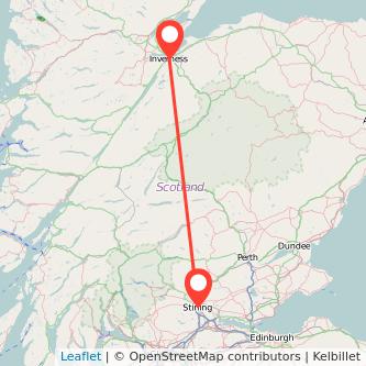 Stirling Inverness train map