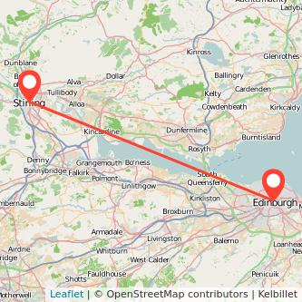 Stirling Edinburgh bus map