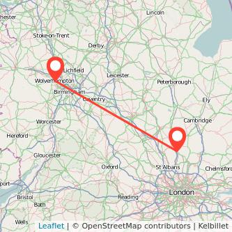 Stevenage Wolverhampton bus map
