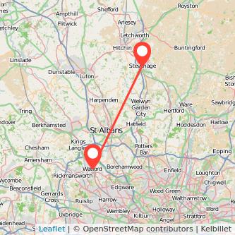 Stevenage Watford bus map