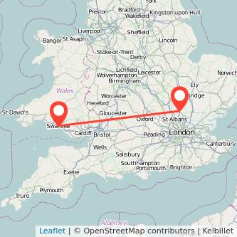 Stevenage Swansea bus map