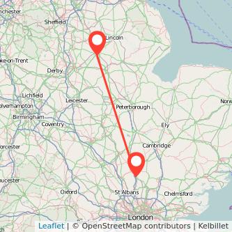 Stevenage Newark on Trent bus map