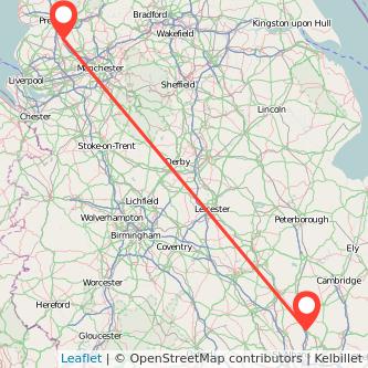 Stevenage Chorley train map